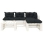 vidaXL 6-tlg. Garten-Lounge-Set Paletten mit Kissen in Anthrazit Holz vidaXL 6-tlg. Garten-Lounge-Set Paletten mit Kissen in Anthrazit Holz