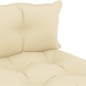 vidaXL Garten-Paletten-Mittelsofa mit Kissen in Creme Holz vidaXL Garten-Paletten-Mittelsofa mit Kissen in Creme Holz