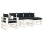 vidaXL 6-tlg. Garten-Lounge-Set Paletten mit Anthrazit-Kissen Holz vidaXL 6-tlg. Garten-Lounge-Set Paletten mit Anthrazit-Kissen Holz