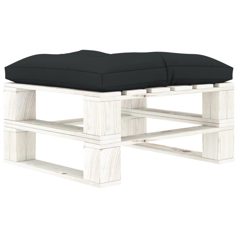 vidaXL Outdoor-Ottomane Paletten mit Kissen in Anthrazit Holz vidaXL Outdoor-Ottomane Paletten mit Kissen in Anthrazit Holz