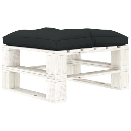 vidaXL Outdoor-Ottomane Paletten mit Kissen in Anthrazit Holz
