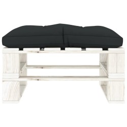 vidaXL Outdoor-Ottomane Paletten mit Kissen in Anthrazit Holz