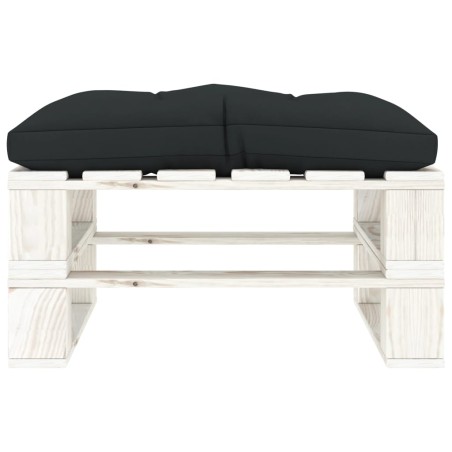vidaXL Outdoor-Ottomane Paletten mit Kissen in Anthrazit Holz