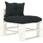 vidaXL 8-tlg. Garten-Lounge-Set Paletten mit Kissen in Anthrazit Holz vidaXL 8-tlg. Garten-Lounge-Set Paletten mit Kissen in Anthrazit Holz