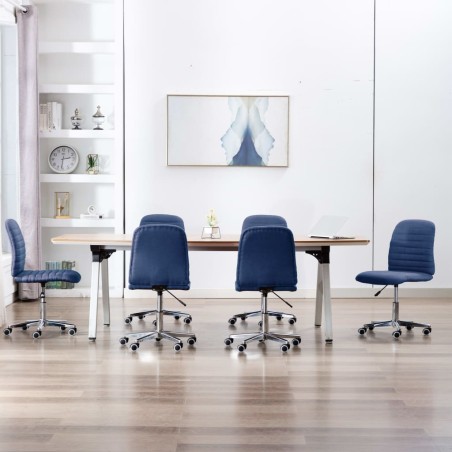 vidaXL Esszimmerstühle 6 Stk. Blau Stoff