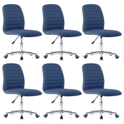vidaXL Esszimmerstühle 6 Stk. Blau Stoff