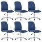 vidaXL Esszimmerstühle 6 Stk. Blau Stoff vidaXL Esszimmerstühle 6 Stk. Blau Stoff