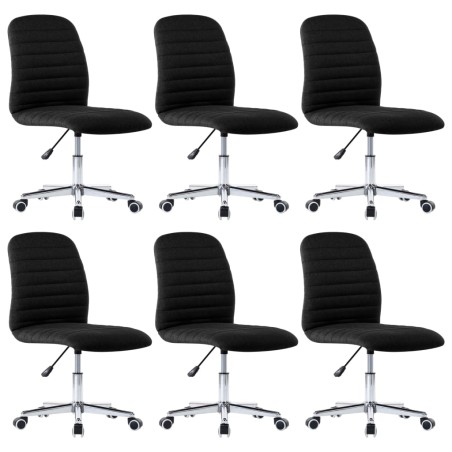 vidaXL Esszimmerstühle 6 Stk. Schwarz Stoff