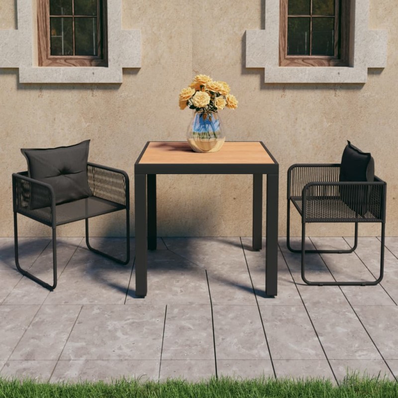 vidaXL 3-tlg. Garten-Essgruppe PVC Rattan Schwarz und Braun vidaXL 3-tlg. Garten-Essgruppe PVC Rattan Schwarz und Braun