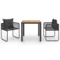 vidaXL 3-tlg. Garten-Essgruppe PVC Rattan Schwarz und Braun vidaXL 3-tlg. Garten-Essgruppe PVC Rattan Schwarz und Braun