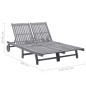 vidaXL 2-Personen-Sonnenliege mit Auflage Grau Akazie Massivholz vidaXL 2-Personen-Sonnenliege mit Auflage Grau Akazie Massivholz