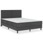 vidaXL Boxspringbett Dunkelgrau Stoff 160x200 cm vidaXL Boxspringbett Dunkelgrau Stoff 160x200 cm