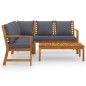 vidaXL 4-tlg. Garten-Lounge-Set mit Auflagen Massivholz Akazie vidaXL 4-tlg. Garten-Lounge-Set mit Auflagen Massivholz Akazie