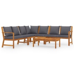 vidaXL 6-tlg. Garten-Lounge-Set mit Auflagen Massivholz Akazie