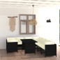 vidaXL 9-tlg. Garten-Lounge-Set mit Kissen Poly Rattan Schwarz vidaXL 9-tlg. Garten-Lounge-Set mit Kissen Poly Rattan Schwarz