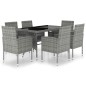 vidaXL 7-tlg. Garten-Essgruppe Poly Rattan Anthrazit und Grau vidaXL 7-tlg. Garten-Essgruppe Poly Rattan Anthrazit und Grau
