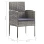 vidaXL 7-tlg. Garten-Essgruppe Poly Rattan Anthrazit und Grau vidaXL 7-tlg. Garten-Essgruppe Poly Rattan Anthrazit und Grau