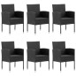 vidaXL 7-tlg. Garten-Essgruppe Poly Rattan Schwarz vidaXL 7-tlg. Garten-Essgruppe Poly Rattan Schwarz