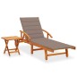 vidaXL Sonnenliege mit Tisch und Auflage Akazie Massivholz vidaXL Sonnenliege mit Tisch und Auflage Akazie Massivholz