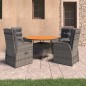 vidaXL 5-tlg. Garten-Essgruppe mit Auflagen Poly Rattan Grau vidaXL 5-tlg. Garten-Essgruppe mit Auflagen Poly Rattan Grau