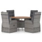 vidaXL 5-tlg. Garten-Essgruppe mit Auflagen Poly Rattan Grau vidaXL 5-tlg. Garten-Essgruppe mit Auflagen Poly Rattan Grau
