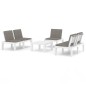 vidaXL 4-tlg. Garten-Lounge-Set mit Kissen Kunststoff Weiß vidaXL 4-tlg. Garten-Lounge-Set mit Kissen Kunststoff Weiß