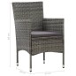 vidaXL 5-tlg. Garten-Essgruppe Grau Poly Rattan und Akazienholz vidaXL 5-tlg. Garten-Essgruppe Grau Poly Rattan und Akazienholz