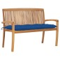 vidaXL Stapelbare Gartenbank mit Auflage 128,5 cm Massivholz Teak vidaXL Stapelbare Gartenbank mit Auflage 128,5 cm Massivholz Teak