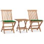 vidaXL 3-tlg. Garten-Essgruppe mit Kissen Klappbar Massivholz Teak vidaXL 3-tlg. Garten-Essgruppe mit Kissen Klappbar Massivholz Teak