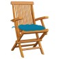 vidaXL Gartenstühle mit Hellblauen Kissen 6 Stk. Massivholz Teak vidaXL Gartenstühle mit Hellblauen Kissen 6 Stk. Massivholz Teak