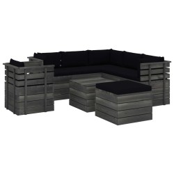vidaXL 8-tlg. Garten-Sofagarnitur aus Paletten mit Kissen Kiefernholz