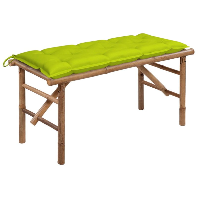vidaXL Klappbare Gartenbank mit Auflage 118 cm Bambus vidaXL Klappbare Gartenbank mit Auflage 118 cm Bambus
