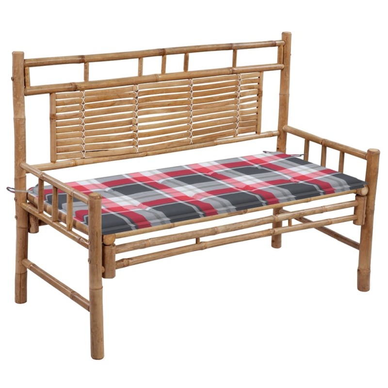 vidaXL Gartenbank mit Auflage 120 cm Bambus vidaXL Gartenbank mit Auflage 120 cm Bambus