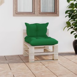 vidaXL Outdoor-Mittelsofa Paletten mit Kissen Kiefernholz