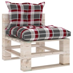 vidaXL Garten-Mittelsofa aus Paletten mit Kissen Kiefernholz