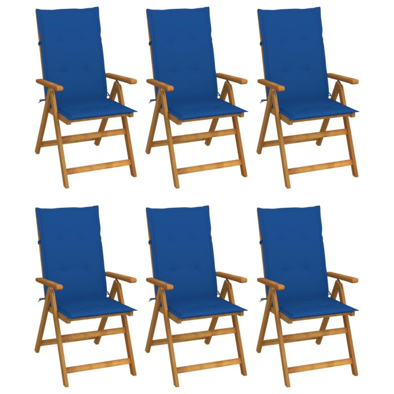 vidaXL Klappbare Gartenstühle 6 Stk. mit Auflagen Massivholz Akazie vidaXL Klappbare Gartenstühle 6 Stk. mit Auflagen Massivholz Akazie