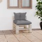 vidaXL Outdoor-Mittelsofa Paletten mit Kissen Kiefernholz vidaXL Outdoor-Mittelsofa Paletten mit Kissen Kiefernholz