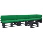 vidaXL 4-tlg. Paletten-Lounge-Set Schwarz Imprägniertes Kiefernholz vidaXL 4-tlg. Paletten-Lounge-Set Schwarz Imprägniertes Kiefernholz