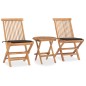 vidaXL 3-tlg. Garten-Essgruppe mit Kissen Klappbar Massivholz Teak vidaXL 3-tlg. Garten-Essgruppe mit Kissen Klappbar Massivholz Teak