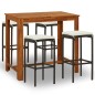 vidaXL 5-tlg. Gartenbar-Set mit Kissen Braun vidaXL 5-tlg. Gartenbar-Set mit Kissen Braun