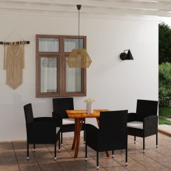 vidaXL 5-tlg. Garten-Essgruppe Schwarz