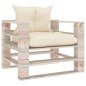 vidaXL Garten-Palettensofa mit Cremeweißen Kissen Kiefernholz vidaXL Garten-Palettensofa mit Cremeweißen Kissen Kiefernholz