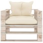 vidaXL Garten-Palettensofa mit Cremeweißen Kissen Kiefernholz vidaXL Garten-Palettensofa mit Cremeweißen Kissen Kiefernholz