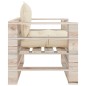 vidaXL Garten-Palettensofa mit Cremeweißen Kissen Kiefernholz vidaXL Garten-Palettensofa mit Cremeweißen Kissen Kiefernholz