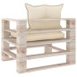 vidaXL Garten-Palettensofa mit Cremeweißen Kissen Kiefernholz vidaXL Garten-Palettensofa mit Cremeweißen Kissen Kiefernholz