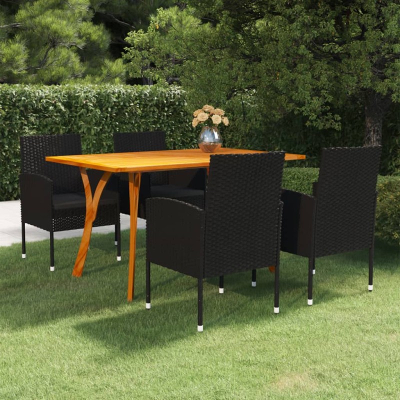 vidaXL 5-tlg. Garten-Essgruppe Schwarz vidaXL 5-tlg. Garten-Essgruppe Schwarz