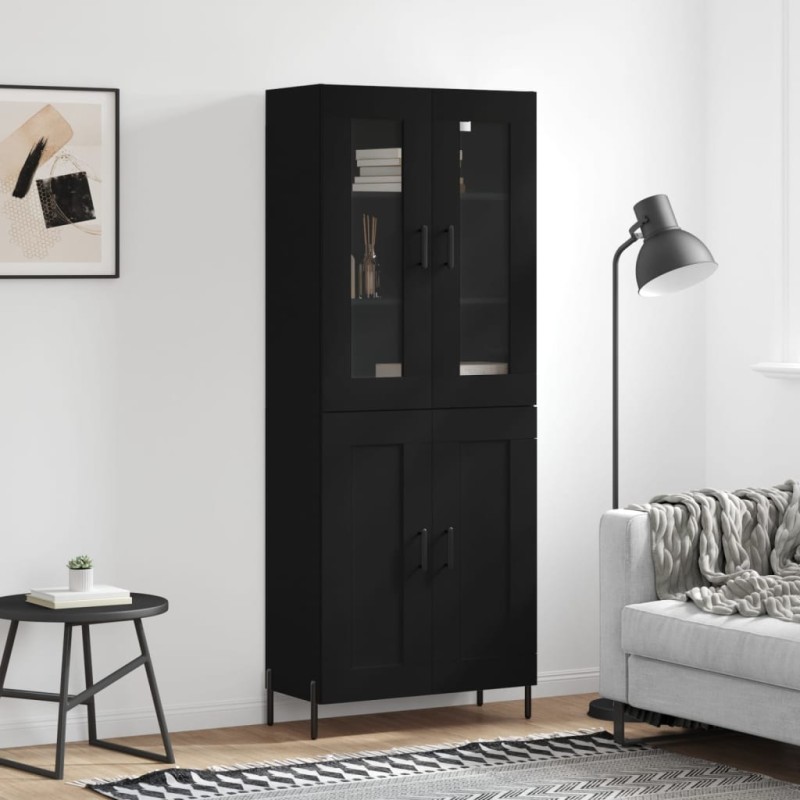 Highboard Schwarz 69,5x34x180 cm Holzwerkstoff Highboard Schwarz 69,5x34x180 cm Holzwerkstoff