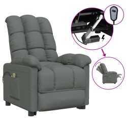 vidaXL Massagesessel Elektrisch Dunkelgrau Stoff
