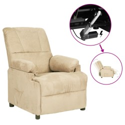 vidaXL Elektrischer Relaxsessel Creme Wildleder-Optik