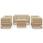 vidaXL 7-tlg. Garten-Lounge-Set mit Kissen Kiefer Massivholz vidaXL 7-tlg. Garten-Lounge-Set mit Kissen Kiefer Massivholz